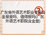 广东省外语艺术职业学院含金量量吗，值得报吗(广东外语艺术职院含金量)