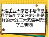 大连工业大学艺术与信息工程学院奖学金评定细则是怎样的(大连工大艺信学院奖学金细则)