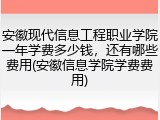 安徽现代信息工程职业学院一年学费多少钱，还有哪些费用(安徽信息学院学费费用)