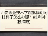 西安职业技术学院就读期间挂科了怎么办呢？(挂科补救措施)