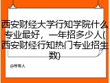 西安财经大学行知学院什么专业最好，一年招多少人(西安财经行知热门专业招生数)
