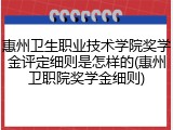 惠州卫生职业技术学院奖学金评定细则是怎样的(惠州卫职院奖学金细则)