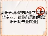 资阳环境科技职业学院有哪些专业，就业前景如何(资阳环院专业就业)