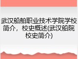 武汉船舶职业技术学院学校简介，校史概述(武汉船院校史简介)
