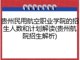 贵州民用航空职业学院的招生人数和计划解读(贵州航院招生解析)