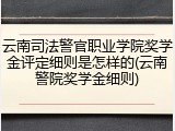 云南司法警官职业学院奖学金评定细则是怎样的(云南警院奖学金细则)