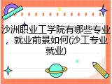 沙洲职业工学院有哪些专业，就业前景如何(沙工专业就业)