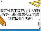 陕西铁路工程职业技术学院的学生毕业都怎么样了(陕铁院毕业生去向)