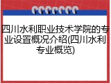 四川水利职业技术学院的专业设置概况介绍(四川水利专业概览)
