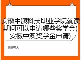 安徽中澳科技职业学院就读期间可以申请哪些奖学金(安徽中澳奖学金申请)