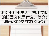 湖南水利水电职业技术学院的校园文化是什么，简介(湖南水院校园文化简介)