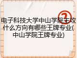电子科技大学中山学院主攻什么方向有哪些王牌专业(中山学院王牌专业)