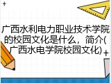 广西水利电力职业技术学院的校园文化是什么，简介(广西水电学院校园文化)