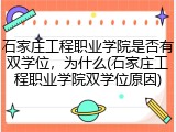 石家庄工程职业学院是否有双学位，为什么(石家庄工程职业学院双学位原因)