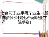 七台河职业学院毕业生一般年薪多少钱(七台河职业学院薪资)