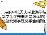 北京航空航天大学北海学院奖学金评定细则是怎样的(北航北海学院奖学金细则)