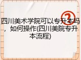 四川美术学院可以专升本吗，如何操作(四川美院专升本流程)