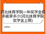 河北体育学院一年奖学金最多能拿多少(河北体育学院奖学金上限)