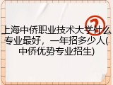 上海中侨职业技术大学什么专业最好，一年招多少人(中侨优势专业招生)