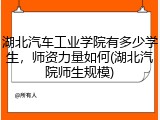 湖北汽车工业学院有多少学生，师资力量如何(湖北汽院师生规模)