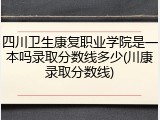 四川卫生康复职业学院是一本吗录取分数线多少(川康录取分数线)