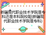 新疆现代职业技术学院是专科还是本科院校呢(新疆现代职业技术学院是专科)