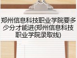 郑州信息科技职业学院要多少分才能进(郑州信息科技职业学院录取线)