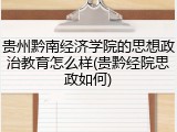 贵州黔南经济学院的思想政治教育怎么样(贵黔经院思政如何)