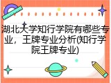 湖北大学知行学院有哪些专业，王牌专业分析(知行学院王牌专业)