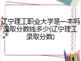 辽宁理工职业大学是一本吗录取分数线多少(辽宁理工录取分数)