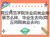 商丘师范学院毕业后就业前景怎么样，毕业生去向(商丘师院就业去向)