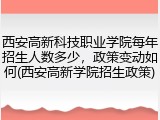 西安高新科技职业学院每年招生人数多少，政策变动如何(西安高新学院招生政策)