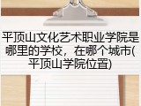 平顶山文化艺术职业学院是哪里的学校，在哪个城市(平顶山学院位置)