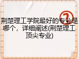 荆楚理工学院最好的专业是哪个，详细阐述(荆楚理工顶尖专业)