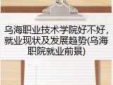 乌海职业技术学院好不好，就业现状及发展趋势(乌海职院就业前景)