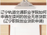 辽宁轨道交通职业学院如何申请在读间的创业无息贷款(辽宁职院创业贷款申请)