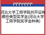 河北大学工商学院共开设有哪些类型奖学金(河北大学工商学院奖学金种类)