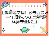 上饶师范学院什么专业最好，一年招多少人(上饶师院优势专业招生)