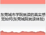 东莞城市学院就读的真实感觉如何(东莞城院就读体验)