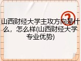 山西财经大学主攻方向是什么，怎么样(山西财经大学专业优势)
