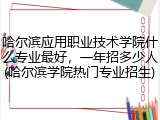 哈尔滨应用职业技术学院什么专业最好，一年招多少人(哈尔滨学院热门专业招生)