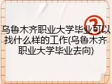 乌鲁木齐职业大学毕业可以找什么样的工作(乌鲁木齐职业大学毕业去向)
