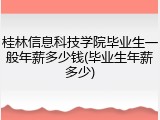 桂林信息科技学院毕业生一般年薪多少钱(毕业生年薪多少)