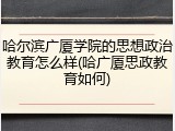 哈尔滨广厦学院的思想政治教育怎么样(哈广厦思政教育如何)