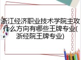 浙江经济职业技术学院主攻什么方向有哪些王牌专业(浙经院王牌专业)