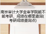 南京审计大学金审学院能不能考研，成绩在哪里查询(考研成绩查询点)