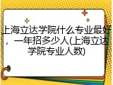 上海立达学院什么专业最好，一年招多少人(上海立达学院专业人数)