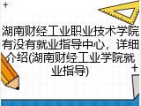 湖南财经工业职业技术学院有没有就业指导中心，详细介绍(湖南财经工业学院就业指导)
