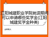 江阳城建职业学院就读期间可以申请哪些奖学金(江阳城建奖学金种类)