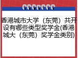 香港城市大学（东莞）共开设有哪些类型奖学金(香港城大（东莞）奖学金类别)